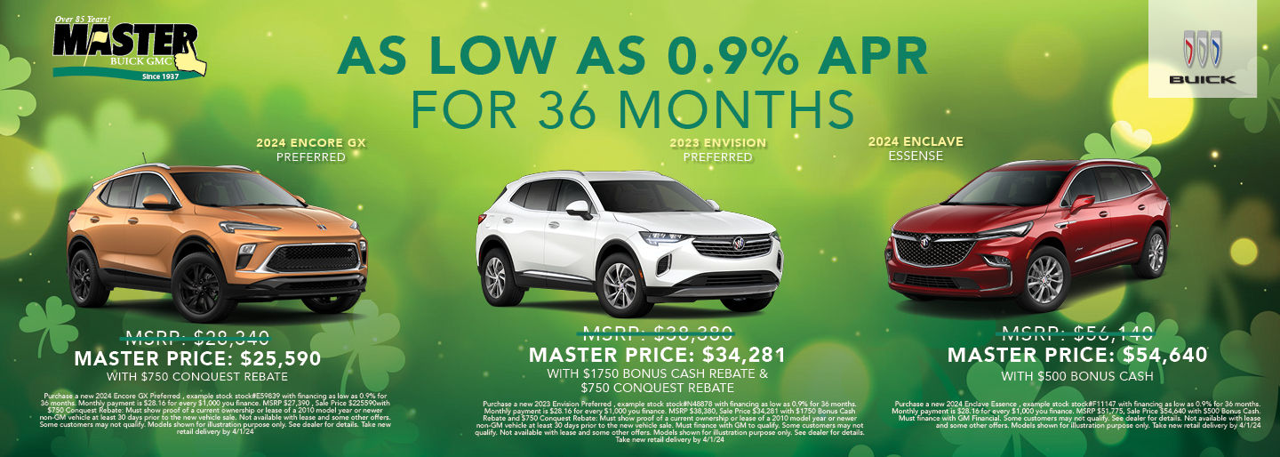 0.9% APR for 36 Months